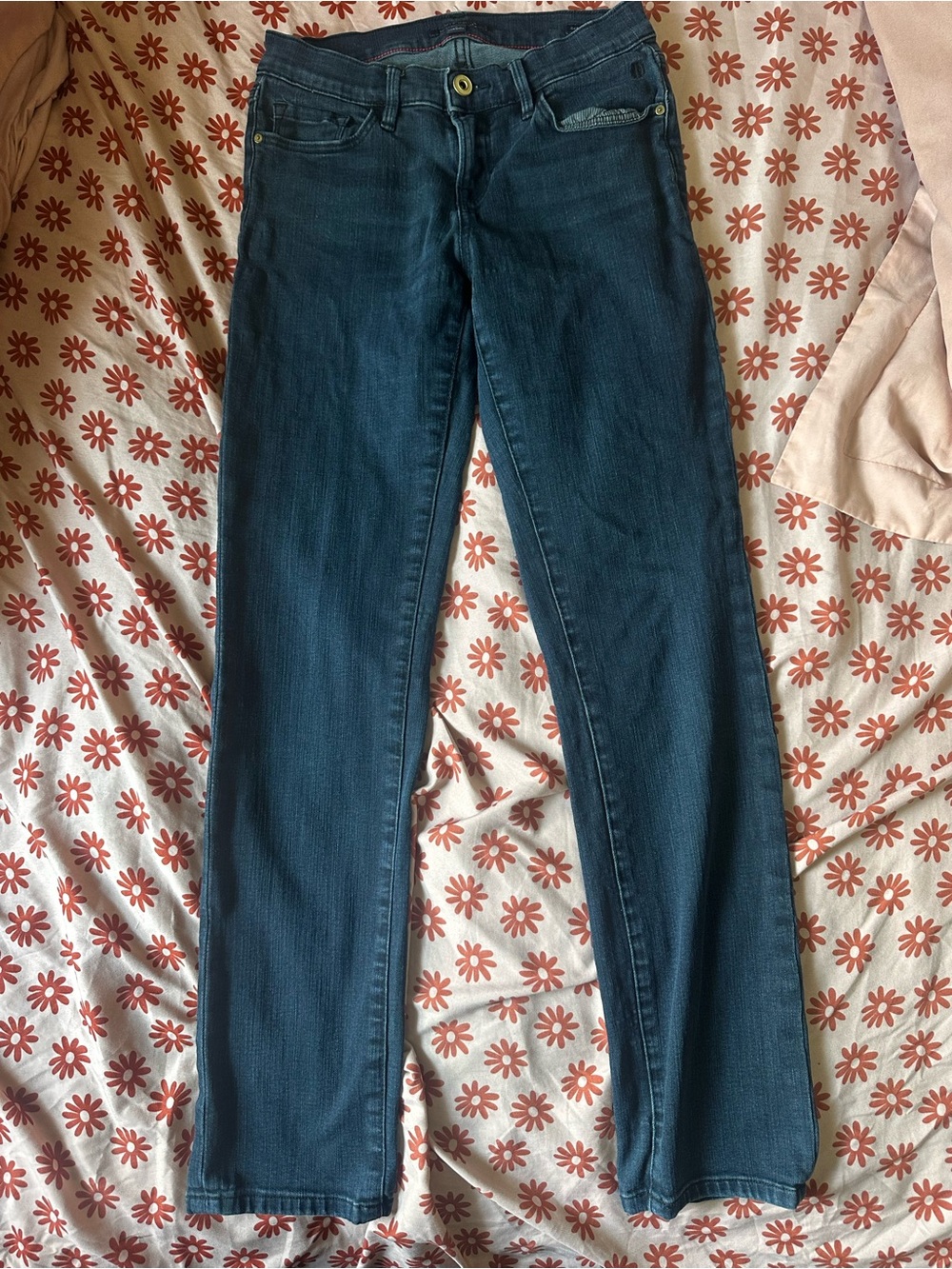 Tommy Hilfiger Women's Teal Straight-Leg Jeans